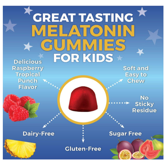LowCost PH| Kids Sleep Gummies with Melatonin 1 mg - Vegan, Gluten and Sugar-Free Chewables 3yrs+
