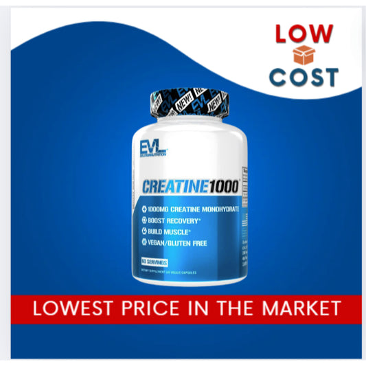 LowCost PH| Pure Creatine Monohydrate Capsules 1000mg - Evlution Nutrition Pre & Post Workout Recove