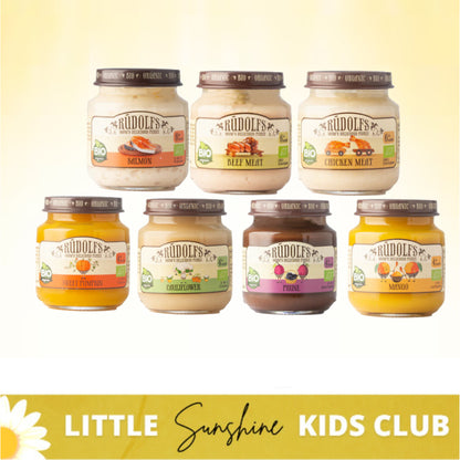 Little Sunshine | Rudolfs Organic Salmon, Chicken, Beef Meat, Pumpkin, Mango, Cauliflower  6+ Months