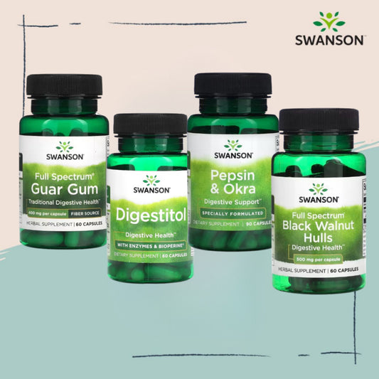 Swanson Ph | Swanson Full Spectrum Black Walnut Hulls, Guar Gum,  Digestitol, Pepsin & Okra, Digest