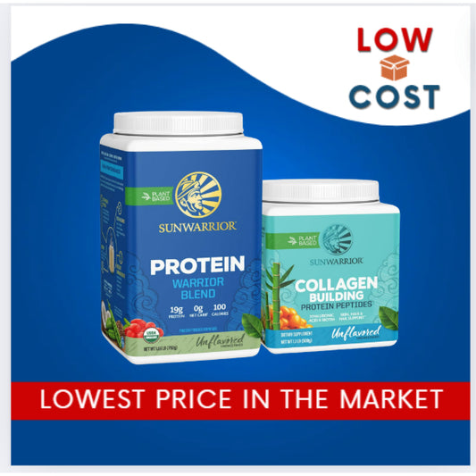 LowCost PH| Sunwarrior, Warrior Blend, Protein, Vanilla, 1.65 lb (750 g) & Collagen Building
