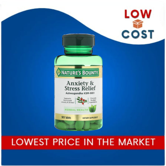 LowCostPh | Nature's Bounty, Anxiety & Stress Relief, 90 Tablets, Supports a Calm, Relaxed Mood
