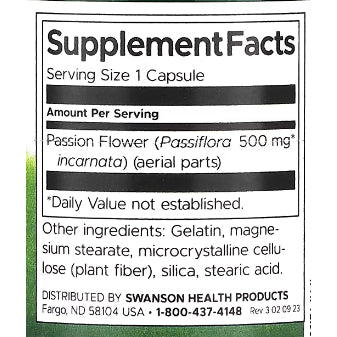 USA Onhand | Swanson, Full Spectrum Passion Flower ( Stress Support )