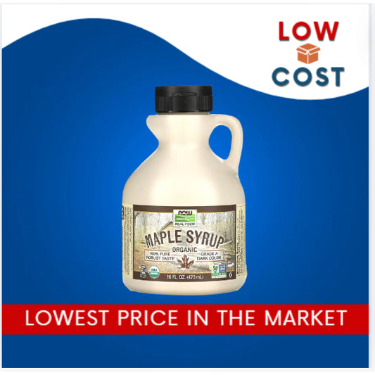 LowCostPh | NOW Foods, Real Food, Organic Maple Syrup, Grade A, Dark Color, 100% Pure 473ml