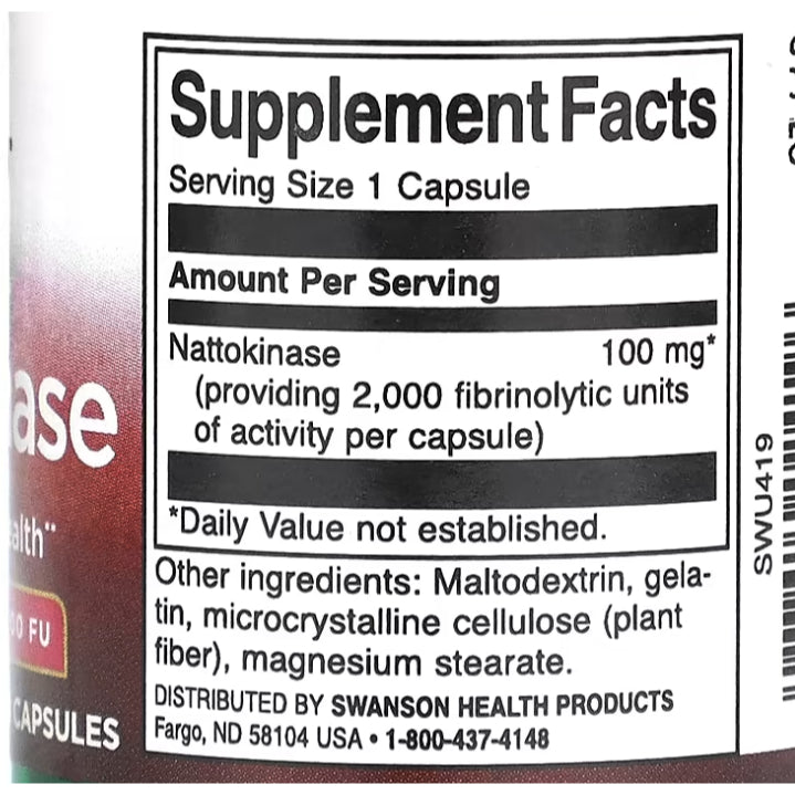 LowCost PH| Swanson, Nattokinase, 100 mg , 30 Capsules