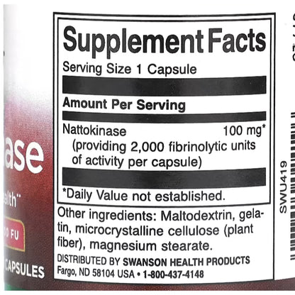 LowCost PH| Swanson, Nattokinase, 100 mg , 30 Capsules