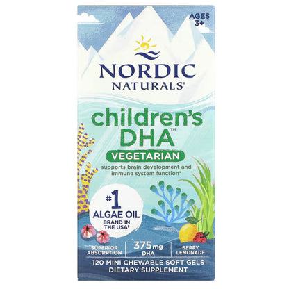 LittleSunshine | Nordic Naturals, Children's DHA, Ages 1-6, Strawberry, Vegetarian, Brain Support