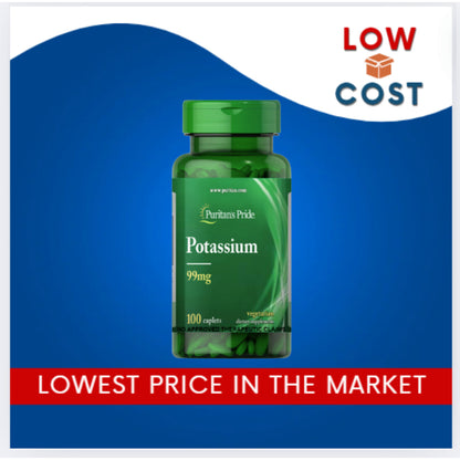 LowCost PH| Puritan's Pride Potassium 99 mg 100 caplets Rgulates Blood Pressure