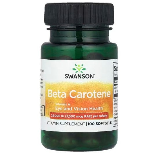 Swanson Ph | Swanson, Beta Carotene, 25,000 IU (7,500 mcg RAE), 300 Softgels Eye and Vision Health