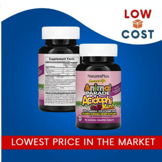 LowCostPh | NaturesPlus, Source of Life, Animal Parade, AcidophiKidz, Children's Chewable, Berry,