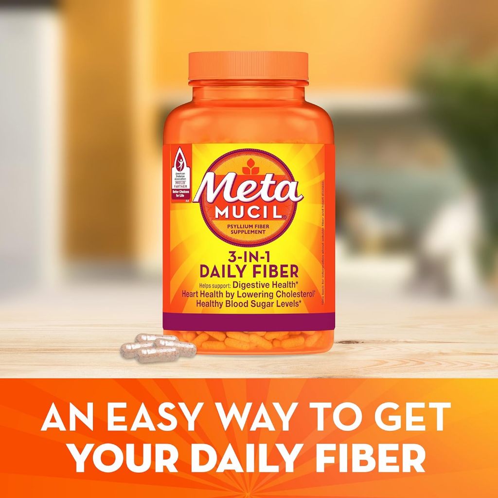 LowCostPh | Metamucil Daily Fiber Supplement, 160 Capsules, Digestive Health Support