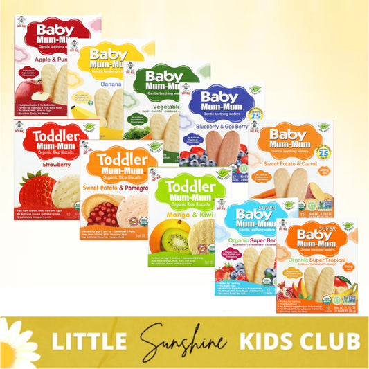 LittleSunshine | Hot Kid, Baby Mum-Mum Gentle Teething Wafers, Organic Rice Biscuits 12 Packs  2Each