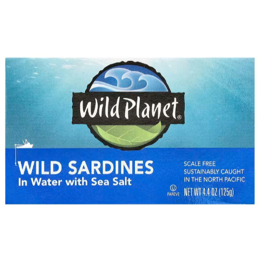 NaturalSolutions | Wild Planet, Sardines In Water, No Salt Added, Extra Virgin Olive Oil, Sea Salt