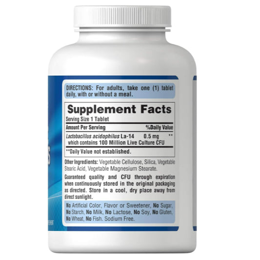 LowCostPH| Puritan's Pride Daily Probiotic Acidophilus, 100 Million Live Cultures 250tabs Gut&Digest