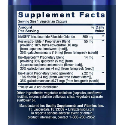 LowCostPH| Life Extension, NAD+ Cell Regenerator™ and Resveratrol Elite™, 30 Vegetarian Capsules
