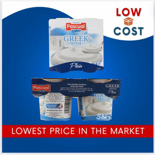 LowCostPh | Pascual Yogurt Greek Style Plain 4pcs, Supports digestive health