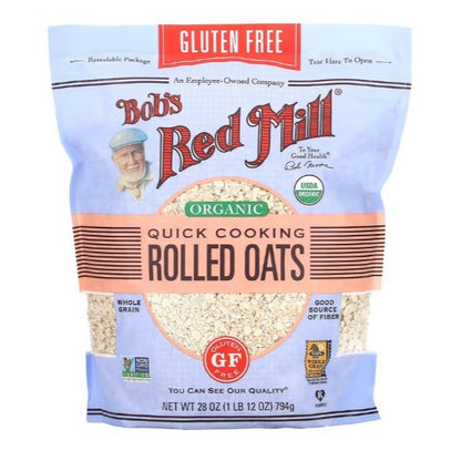 LowCostPh | Bob's Red Mill Organic Gluten-Free Quick Cooking Rolled Oats 794g, Good Source of Fiber