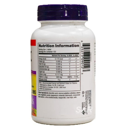 LowCostPh | Webber Naturals 500mg Vitamin C Food Supplement 120pcs