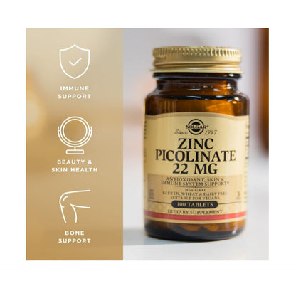 USAOnhand| Solgar, Zinc Picolinate, 22 mg, 100 Tablets