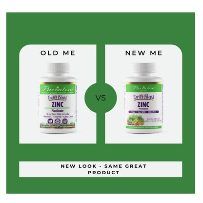 LowCostPH| Paradise Herbs, Earth's Blend, Zinc Picolinate, 30 mg, Healthy Option 100 caps