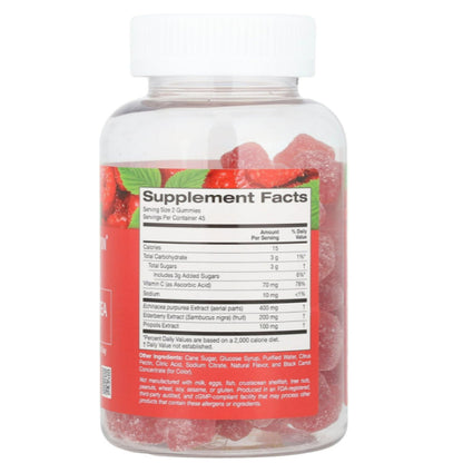LowCost PH| California Gold Nutrition, Propolis and Echinacea Gummies, Natural Raspberry, 90 Veggum