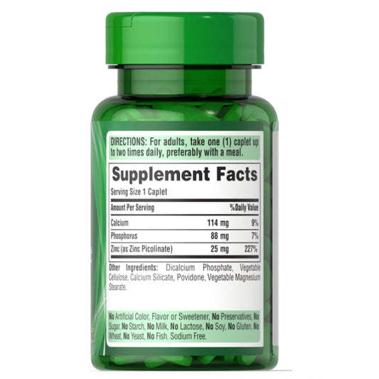 LowCost PH| Puritan's Pride Zinc Picolinate Zinc 25mg w/ Calcium & Phosphorus, Immune System, Energy