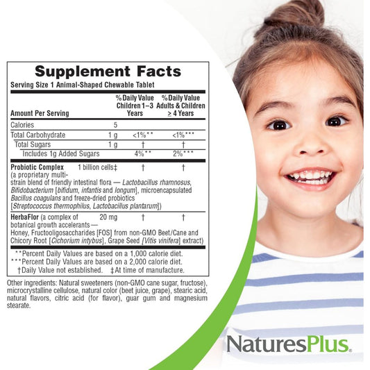 LowCostPh | NaturesPlus, Source of Life, Animal Parade, AcidophiKidz, Children's Chewable, Berry,