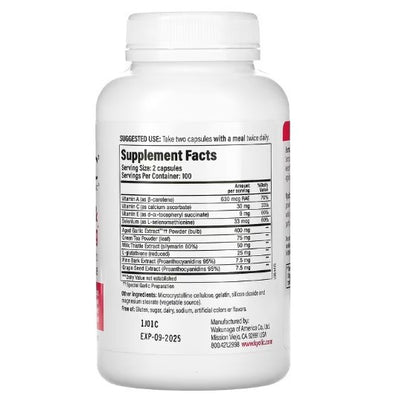 LowCostPh | Kyolic, Aged Garlic Extract, Detox & Anti-Aging, Formula 105, 200 Capsules
