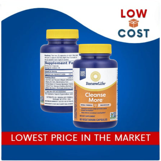 LowCostPh | Renew Life, Cleanse More™, 60 Vegetarian Capsules, Promote Waste & Toxin Elimination