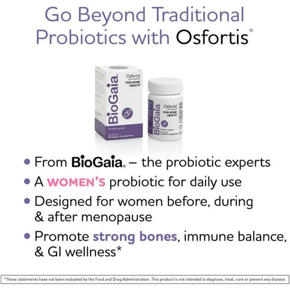LowCostPh | BioGaia, Osfortis with Vitamin D, 60 Probiotic Capsules, For Bone & immune Health