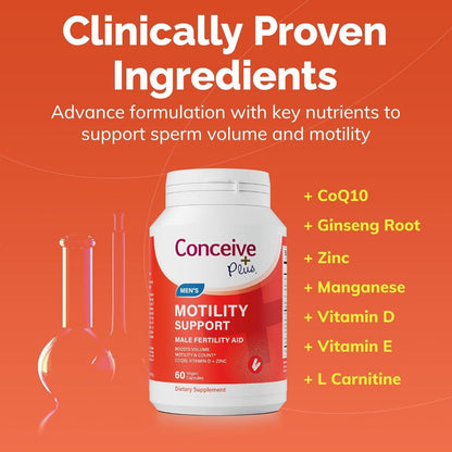 LowCostPh | Conceive Plus, Men's Motility Support, 60 Vegetarian Capsules, Motility, Quality,