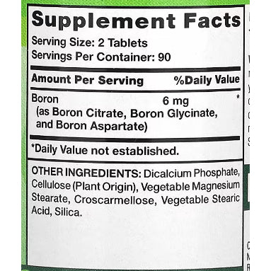 LowCost PH| Nature's Truth, Triple Action Boron Complex, 6 mg, 180 Tablets (3 mg per Tablet)
