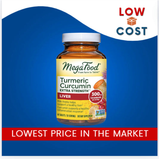 LowCost PH| MegaFood, Turmeric Curcumin, Extra Strength, Liver, 300 mg, 90 Tablets (150 mg per Table