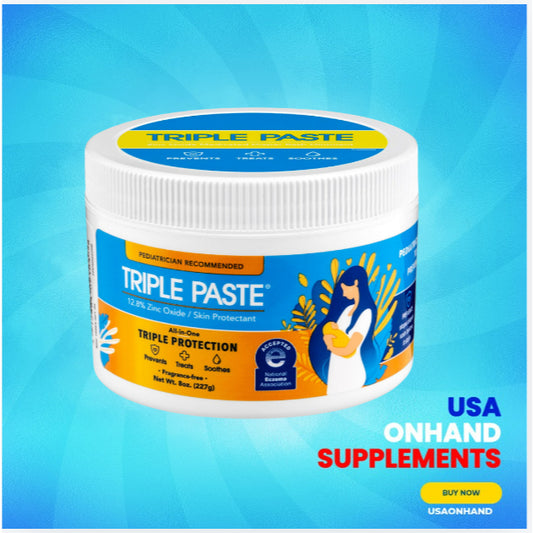 USAOnhand| Triple Paste Diaper Rash Cream for Baby - 8 Oz Tub - Zinc Oxide Ointment Treats, Soothes