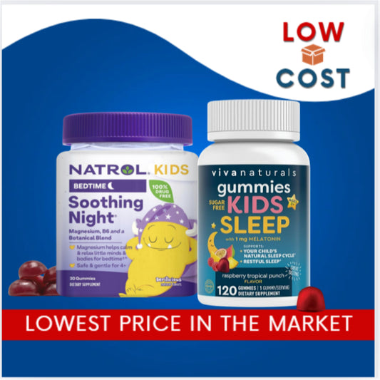 LowCostPH| Kids Sleep Gummies Melatonin 1mg - Vegan, Gluten  Sugar-Free & Soothing Night, Magnesium