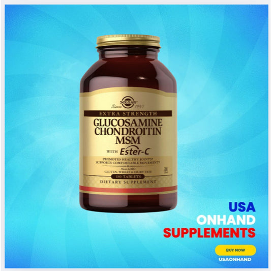 Solgar Extra Strength Glucosamine Chondroitin MSM w/ Ester-C Promotes Healthy Joints,Comf Movements