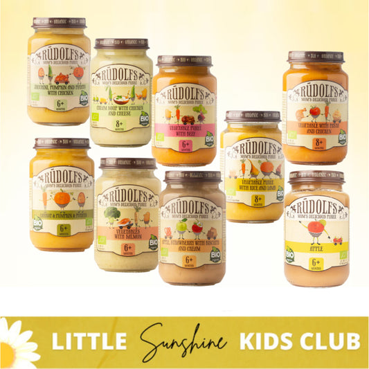 LittleSunshine | Rudolfs Organic Vegetable, Chicken, Apple, Beef Puree 6+ Months Stage 1, Stage 2 8+