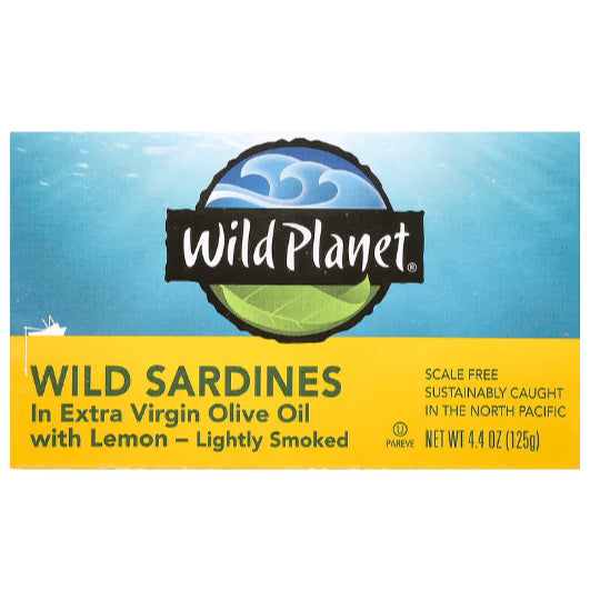 NaturalSolutions | Wild Planet, Sardines In Water, No Salt Added, Extra Virgin Olive Oil, Sea Salt