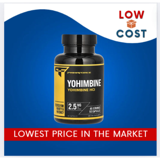 LowCost PH| Primaforce, Yohimbine HCl, 5 mg, 90 Capsules (2.5 mg per Caps) Non-GMO and Gluten Free