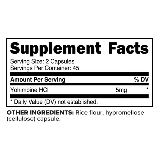 LowCost PH| Primaforce, Yohimbine HCl, 5 mg, 90 Capsules (2.5 mg per Caps) Non-GMO and Gluten Free