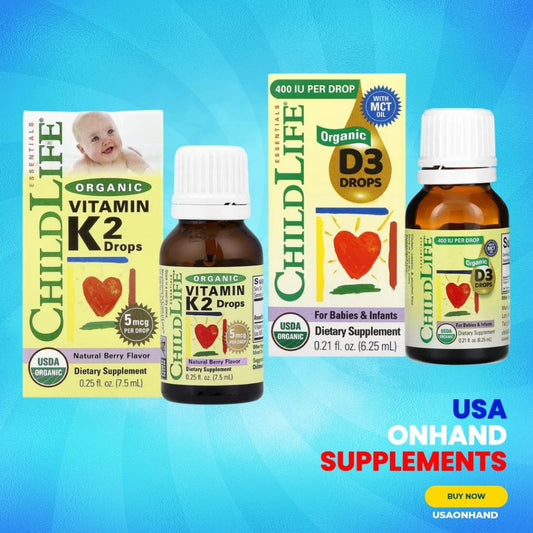 USA Onhand | ChildLife Essentials Organic Vitamin D3 & K2 Drops ( Children's Health )