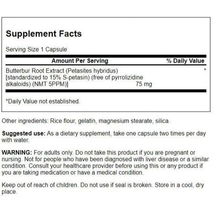LowCostPH | Swanson, Butterbur Extract, 75 mg, 60 Capsules, Antioxidant Support, Traditional Herb
