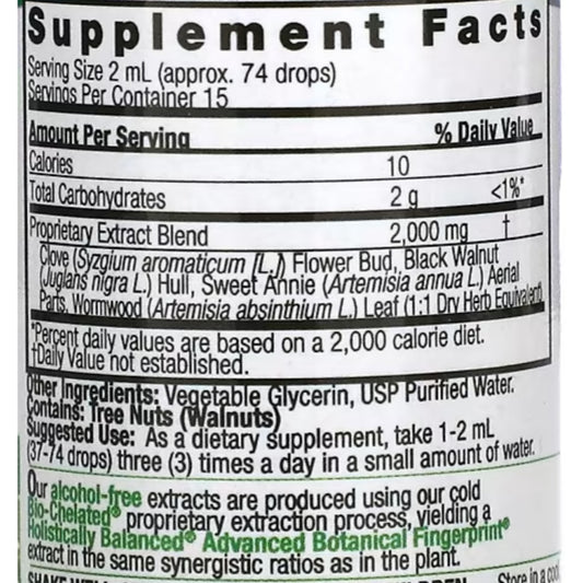 LowCost| Nature's Answer, Black Walnut & Wormwood, Fluid Extract, Alcohol-Free, 2,000 mg, 1 fl oz (3