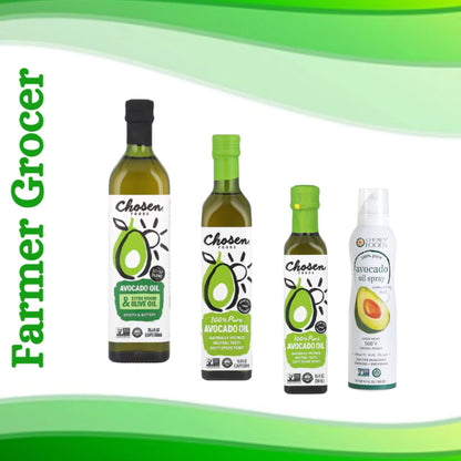 Grocer Farmer | Chosen Foods Avocado Oil Spray,  & Extra Virgin Olive Oil,  100% Pure Avocado Oil,