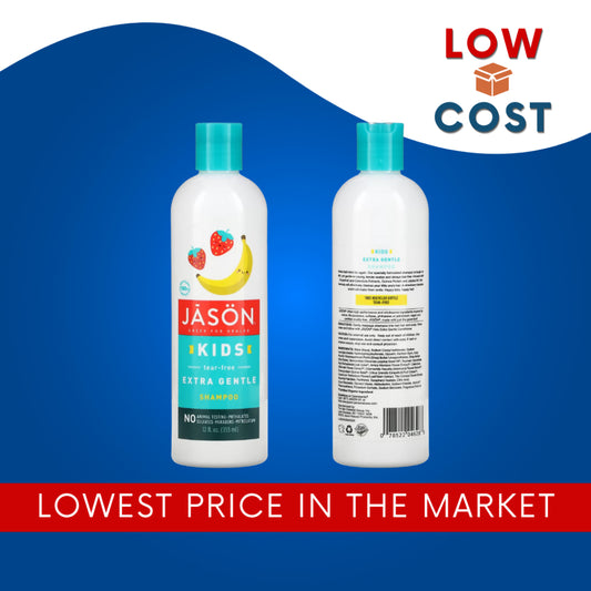 Lowcostph | Jason Natural, Kids Tear-Free Extra Gentle Shampoo, Strawberry-Banana, 12 fl oz (355 ml)