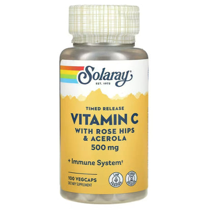 LowCostPh | Solaray, Liposomal Vitamin C, 500 mg, 100 VegCaps,  Buffered Super Bio Vitamin C,1,000mg