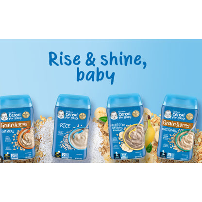NaturalSolutions | Gerber, Cereal for Baby, Grain & Grow, 1st, 2nd Foods, Power Blend, Oatmeal, Rice