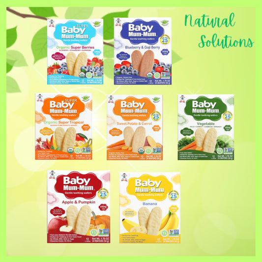 NaturalSolutions | Hot Kid, Baby Mum-Mum, Gentle Teething Wafers Organic Super Teethers, Berry,Apple