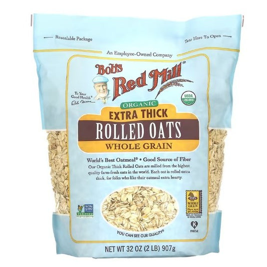LowCostPh | Bob's Red Mill Organic Extra Thick Rolled Oats 907g, 100% Whole Grain - 45 g, USDA