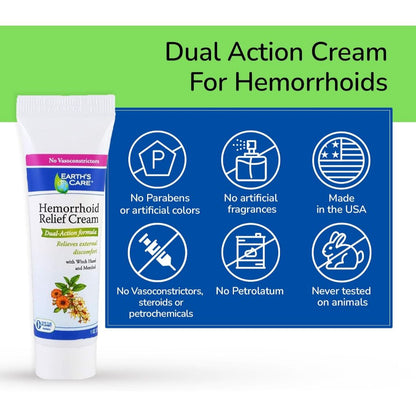 LowCost PH| Earth's Care Hemorrhoid Cream Hemorrhoid Treatment Cream Natural IngWitch Hazel & Menth